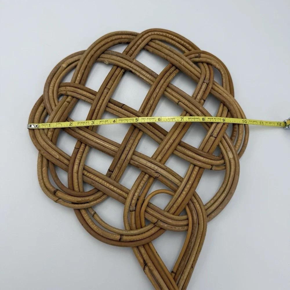 Vtg Rattan Carpet Beater Wicker Reed Rug Paddle Wall Decor Cleaning Tool Farm
